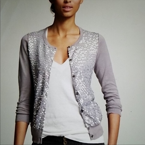 J Crew Sequins Lightweight Cardigan - Picture 1 of 7